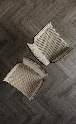 Freifrau Coco Living Armlehnstuhl Amelie hoch im Stoff Amuleto und Clifford