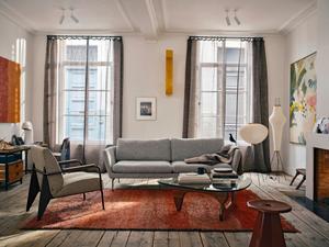 Sofa: Nubia cream/dark brown Chair: metal brut, Nubia bamboo/terra